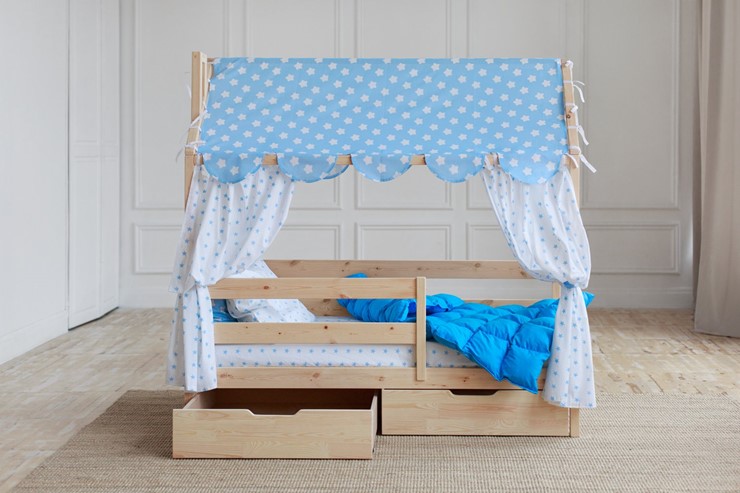 Кровать детская Домик с ящиками, без покраски в Саратове - изображение 1