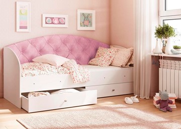 Детская кровать Эльза без бортика, Розовый (латы) в Саратове