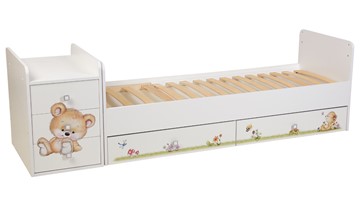 Детская кровать с комодом Фея 1100 Медвежонок Белый в Саратове - предосмотр 2
