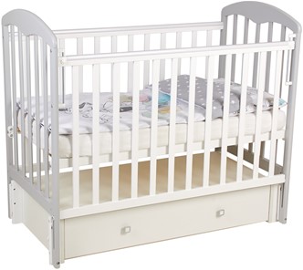 Детская кроватка Фея 328 Белый / Серый в Энгельсе