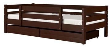 Кровать в детскую Глория с ящиками и бортиком (Орех) в Саратове