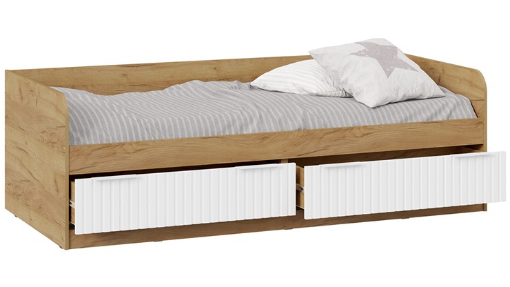 Кроватка Хилтон Тип 1 900 (Дуб Крафт Золотой/Белый матовый) в Саратове - изображение 1