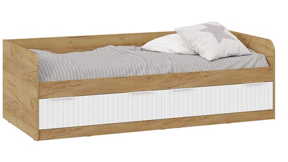 Кроватка Хилтон Тип 1 900 (Дуб Крафт Золотой/Белый матовый) в Саратове - изображение