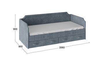 Кровать в детскую Кантри Тип 1, ТД-308.12.02 (Замша синяя) в Саратове - предосмотр 2