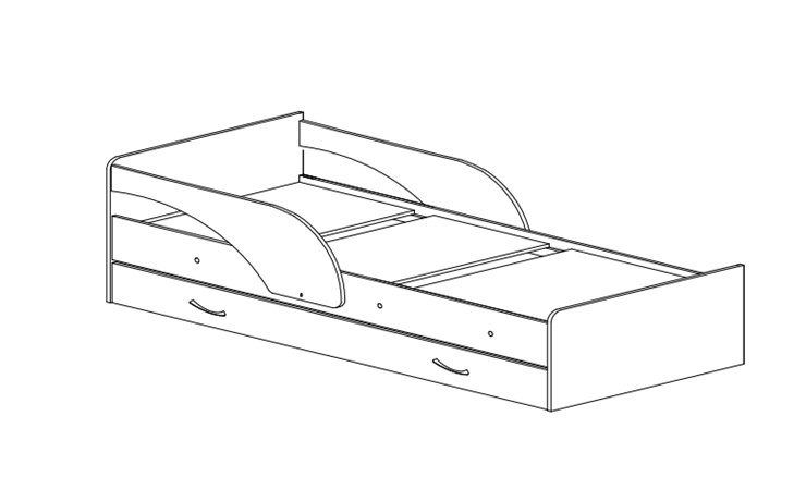 Детская кровать Максимка, цвет Млечный дуб в Саратове - изображение 1