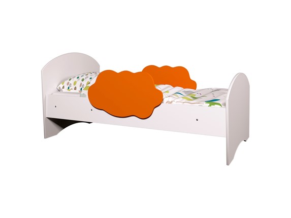 Детская кровать Тучка, корпус Белый, фасад Оранжевый в Энгельсе - изображение