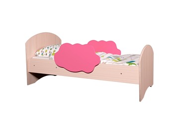 Детская кровать с бортиками Тучка, корпус Дуб млечный, фасад Розовый в Саратове
