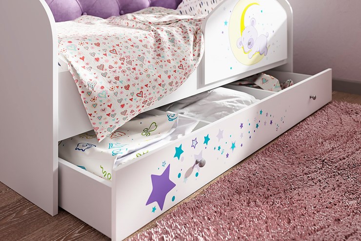 Детская кровать Звездочка с бортиком, Розовый в Энгельсе - изображение 1