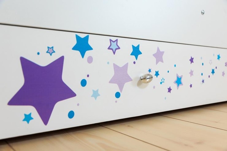 Односпальная детская кровать Звездочка с бортиком, Фиолетовый в Саратове - изображение 3