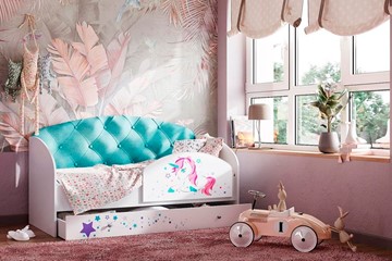 Детская кровать с бортиками Звездочка с бортиком, Бирюза в Саратове