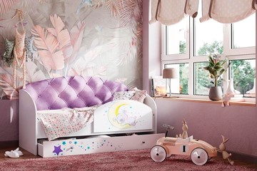 Односпальная детская кровать Звездочка с бортиком, Фиолетовый в Энгельсе