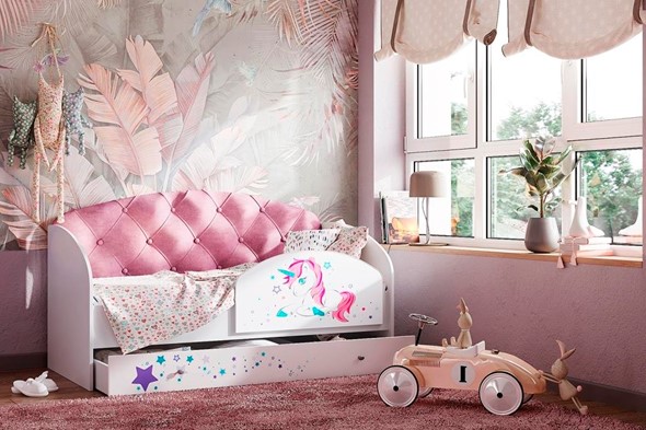 Детская кровать Звездочка с бортиком, Розовый в Энгельсе - изображение