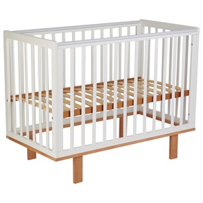Кровать для новорожденных серия 3400 POLINI Kids Simple 340 Белый / Бук в Саратове