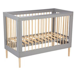 Детская кроватка POLINI Kids Simple 360 Серый / Натуральный в Балаково
