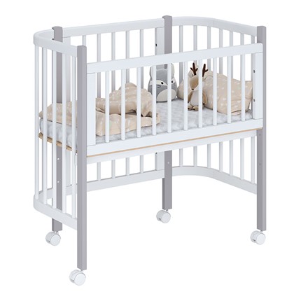 Приставная кровать POLINI Kids Simple 105 Белый / Серый в Энгельсе - изображение
