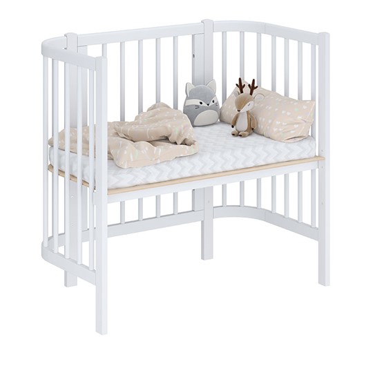 Кроватка приставная POLINI Kids Simple 105 Белый в Энгельсе - изображение 1