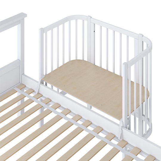 Кроватка приставная POLINI Kids Simple 105 Белый в Энгельсе - изображение 2