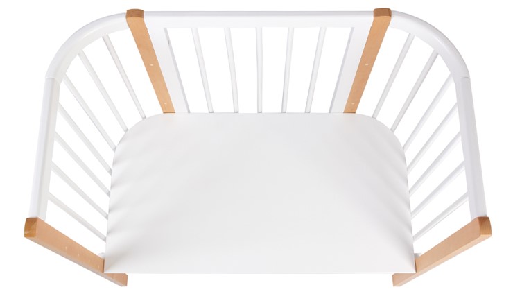 Кроватка приставная POLINI Kids Simple 120 Белый / Бук в Саратове - изображение 4