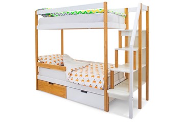 Детская двухэтажная кровать Svogen дерево-белый в Саратове - предосмотр