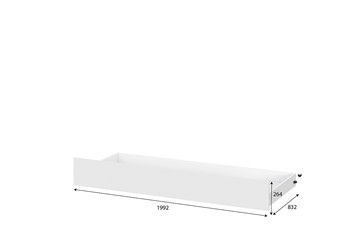 Детская выкатная кровать Токио, белый текстурный (одинарная (0,9х2,0) + выкатная) в Энгельсе - предосмотр 4