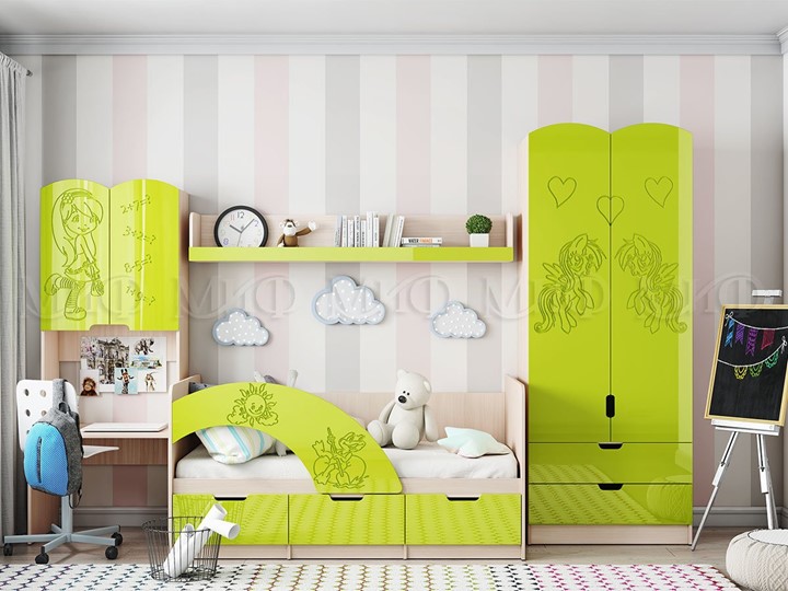 Гарнитур детской мебели Юниор-3, Лайм в Саратове - изображение