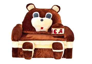 Детский диван Медведь с подушкой, ширина 120 см в Саратове