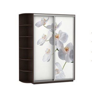 Шкаф 2-дверный Экспресс 1900x600x2200, со стеллажом, Орхидея белая/венге в Саратове
