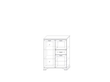 Шкаф низкий  (1 стеклодверь) Сиена, Бодега белый / патина золото в Саратове - предосмотр 1