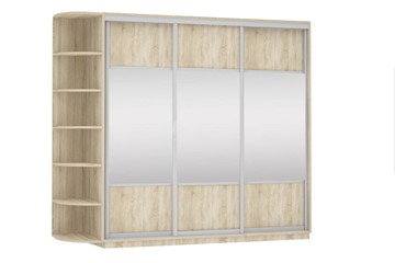 Шкаф трехдверный Экспресс (Комби), со стеллажом 2400х600х2400, дуб сонома в Энгельсе