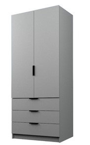 Шкаф двухдверный ЭШ1-РС-19-8-3я, Серый шагрень 190х80х52 в Саратове