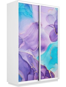 Шкаф Экспресс 1600x450x2200, Абстракция фиолетовая/белый снег в Саратове