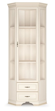Шкаф-витрина угловой Сиена, Бодега белый / патина золото в Энгельсе - изображение
