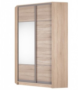 Угловой шкаф Аларти (YA-230х1250(602) (2) Вар. 5; двери D3+D4), с зеркалом в Саратове - предосмотр