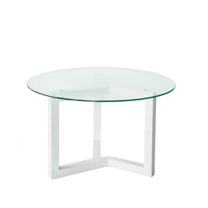 Круглый столик Оникс-8, Выбеленный дуб/Прозрачное стекло в Энгельсе