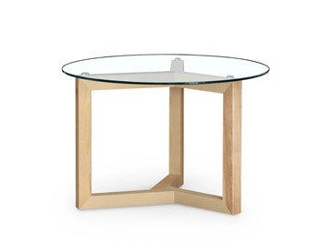 Стеклянный столик в зал Оникс-8, Натуральный массив/Прозрачное стекло в Саратове