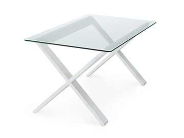 Стеклянный столик Оникс-11, Выбеленный дуб/Прозрачное стекло в Саратове