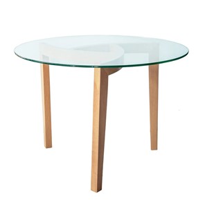 Стеклянный столик Оникс-1, Натуральный массив/Прозрачное стекло в Саратове