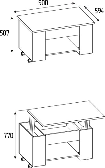 Журнальный стол-трансформер Леон 219 в Саратове - изображение 1