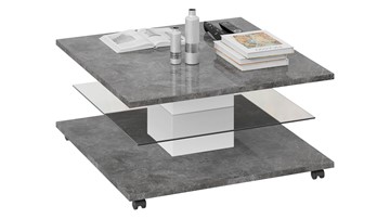 Квадратный столик Diamond тип 1 (Белый/Ателье темный глянец) в Энгельсе