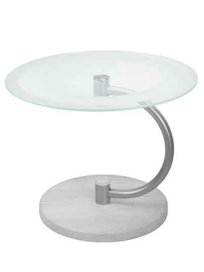 Стеклянный столик Дуэт 13Н (металлик-дуб дымчатый-прозр) в Саратове - изображение 1