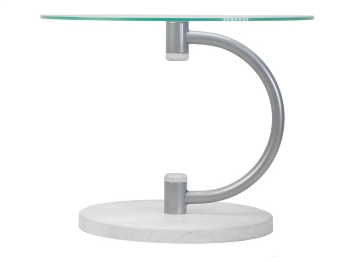 Стеклянный столик Дуэт 13Н (металлик-дуб дымчатый-прозр) в Энгельсе - изображение 2