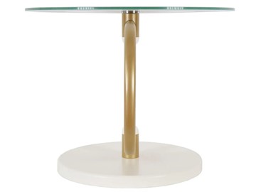 Стеклянный столик Дуэт 13Н (золото-слоновая кость-прозрачное) в Саратове