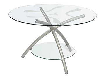 Стеклянный столик Дуэт 3 (металлик-прозрачное) в Энгельсе