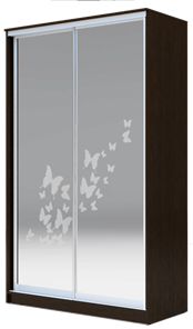 Шкаф 2300х1682х420 два зеркала, "Бабочки" ХИТ 23-4-17-66-05 Венге Аруба в Саратове