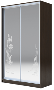 Шкаф 2-х дверный 2200х1682х620 два зеркала, "Цапли" ХИТ 22-17-66-01 Венге Аруба в Саратове