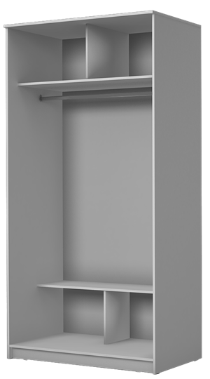 Шкаф двухстворчатый Хит-22-12/2-22 с цветным стеклом, средне-серый 074, Белый в Саратове - изображение 1