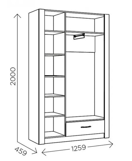Шкаф гардеробный Ева 5 М2 дуб ирландский/белый матовый в Энгельсе - изображение 2