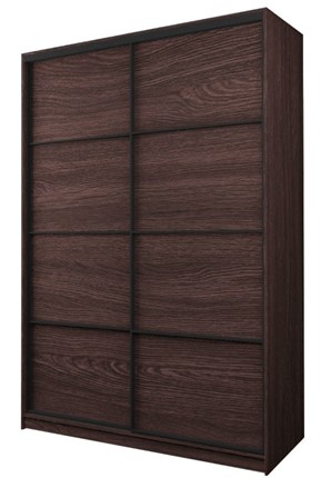 Шкаф 2-х створчатый MAX МШ-23-6-16-11, Профиль Черный/Цвет Венге в Саратове - изображение