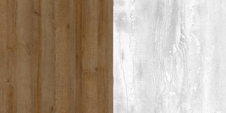 Шкаф угловой Пайн, с зеркалом, ПП7, Дуб Крафт/Бетон Пайн в Саратове - изображение 2