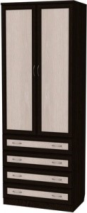 Распашной шкаф 103 со штангой, цвет Венге в Саратове - изображение